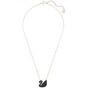 SWAROVSKI Women's Iconic Swan Jewelry Collection Rose Gold, Black Crystals